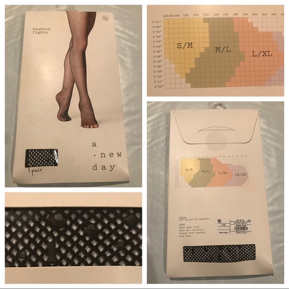rhinestone-studded fishnets (L/XL)